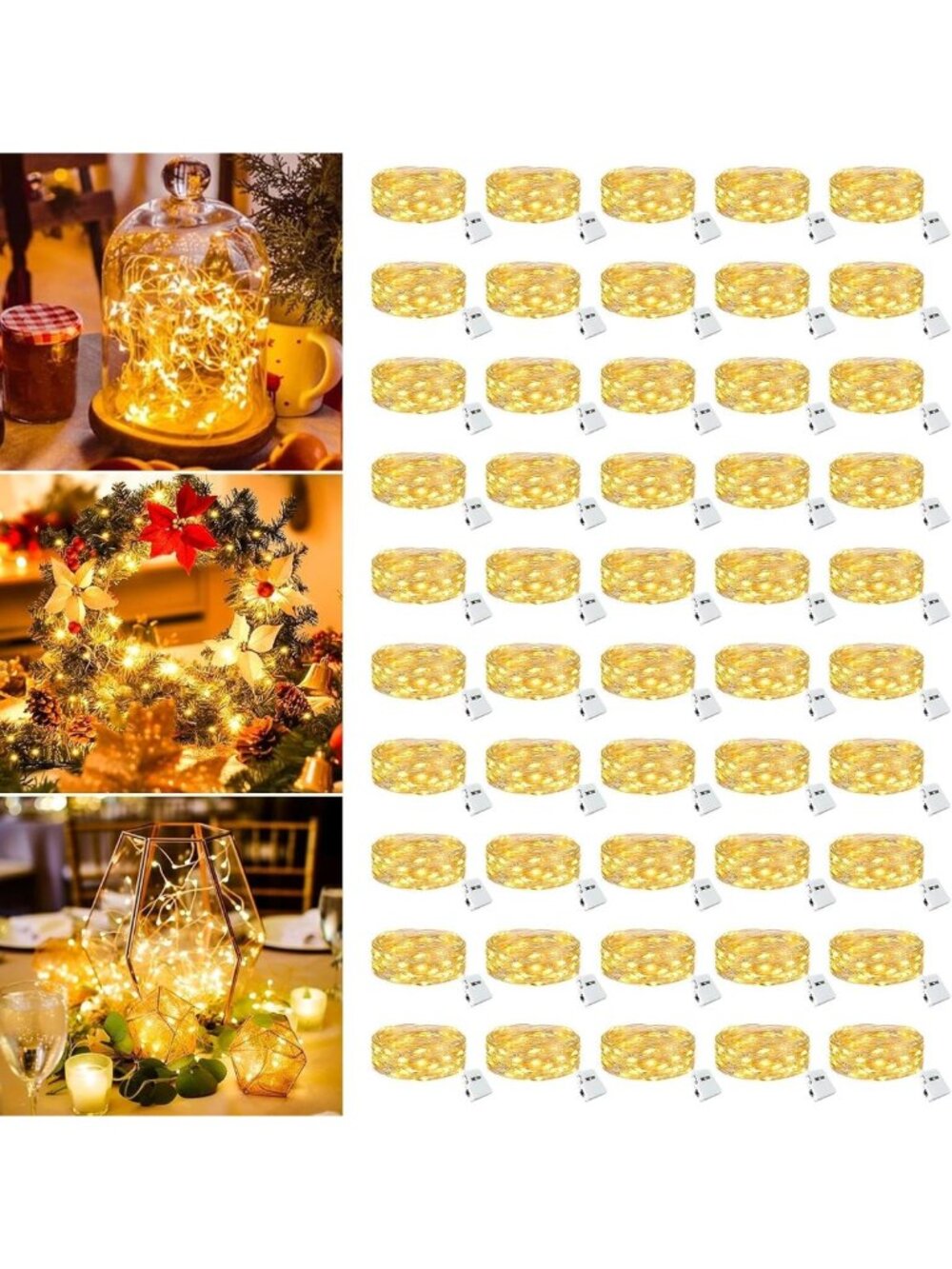 50 Pack Battery Operated Fairy Lights - 7ft Mini Twinkle String Lights